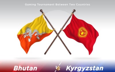 Bhoutan contre Kirghizistan deux drapeaux