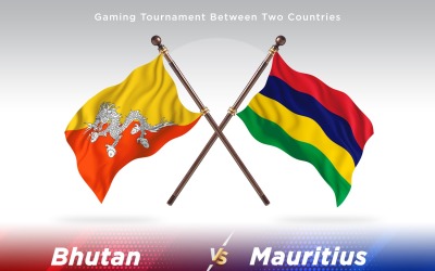 Bhoutan contre Maurice deux drapeaux