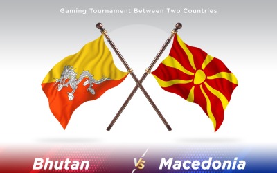 Bhutan kontra Makedonien två flaggor