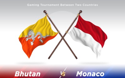 Bhutan kontra Monaco två flaggor