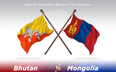 Bhutan kontra Mongoliet två flaggor