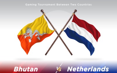 Bhutan kontra Nederländerna Två flaggor