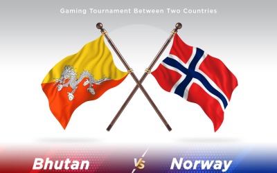 Bhutan kontra Norge två flaggor