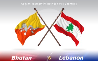 Bhutan versus Libanon Two Flags