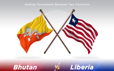 Bhutan versus Liberia Two Flags