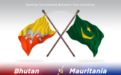 Bhutan versus Mauritania Two Flags