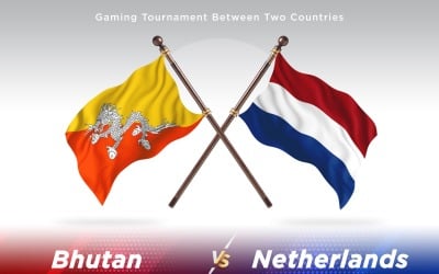 Bhutan versus Netherlands Two Flags