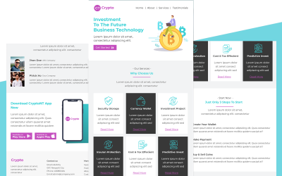 Crypto – Responsive E-Mail-Vorlage für Mehrzweck-Kryptowährungen