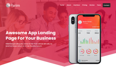 Parim - Modelo de página de destino de desenvolvimento de aplicativos e software