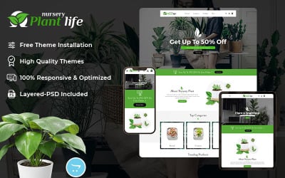 Plant Life Nursery - Tema receptivo de OpenCart