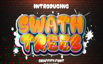 Police de graffiti d&amp;#39;arbres de bande