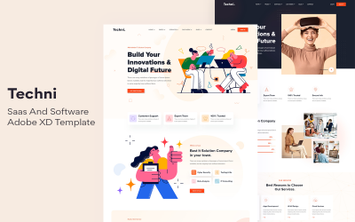 Technika - Saas a software Šablona Adobe XD
