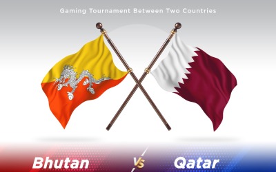 Bhoutan contre Qatar deux drapeaux