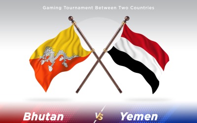 Bhutan gegen Jemen Zwei Flaggen