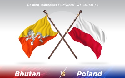 Bhutan kontra Polen två flaggor