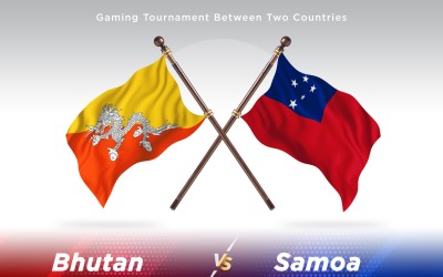 Bhutan kontra Samoa två flaggor