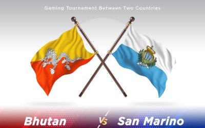 Bhutan kontra san Marino Två flaggor
