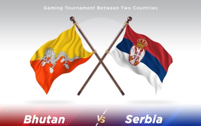 Bhutan kontra Serbien Två flaggor