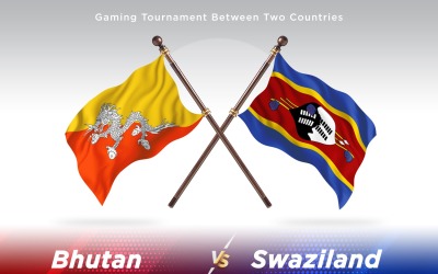 Bhutan kontra Swaziland två flaggor