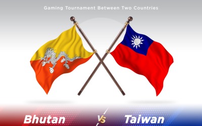 Bhutan kontra Taiwan två flaggor