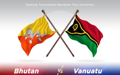 Bhutan kontra Vanuatu två flaggor