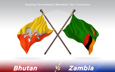 Bhutan kontra Zambia två flaggor
