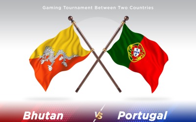 Bhutan versus Portugal Two Flags