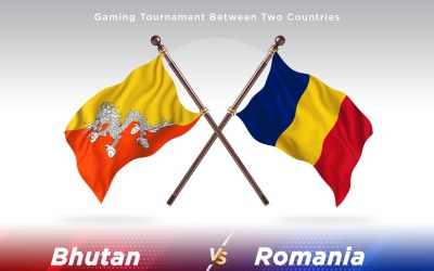 Bhutan versus Romania Two Flags