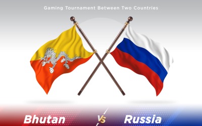 Bhutan versus Russia Two Flags
