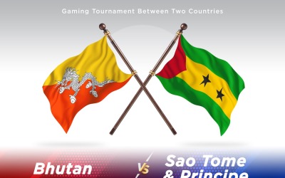 Bhutan versus Sao tome Principe Two Flags