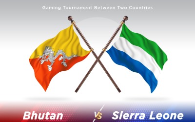 Bhútán versus sierra Leone Dvě vlajky