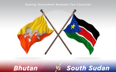Bhutan versus south Sudan Two Flags