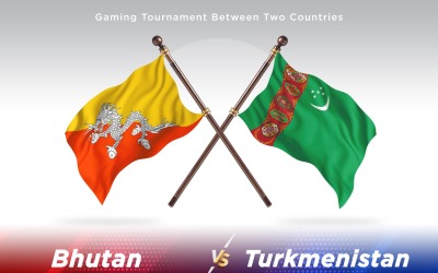 Bhútán versus Turkmenistán dvě vlajky