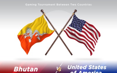 Bhutan versus united states of America Two Flags