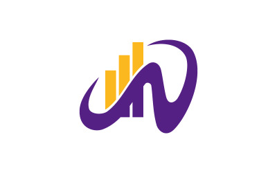 Бухгалтерия Налоги Финансовый Бизнес Начальный N Шаблон Дизайна Логотипа Вектор