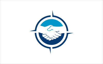 Hand schudden navigatie vector sjabloon