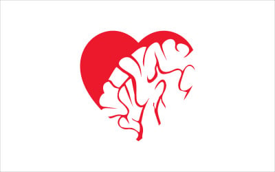 Heart and brain vector template