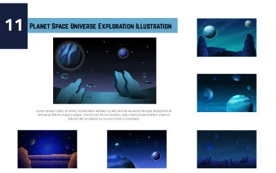 11 Illustrazione di esplorazione dell&amp;#39;universo dello spazio del pianeta