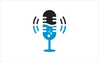 Plantilla de vector de podcast de bebida