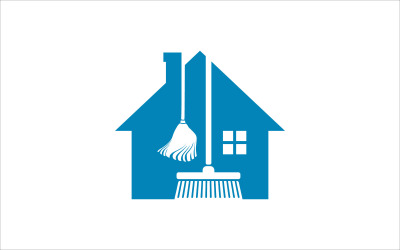 Plantilla de vector de servicio de limpieza de casa