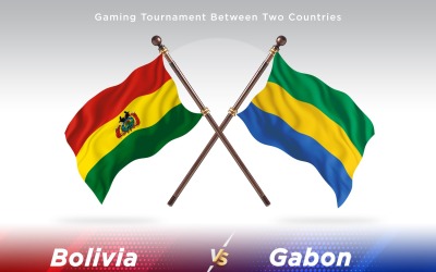 Bolivia kontra Gabon två flaggor