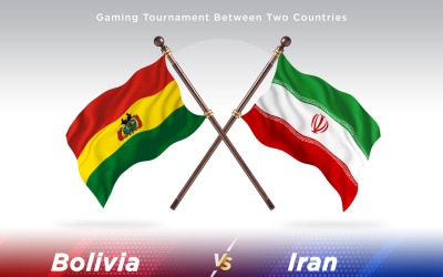 Bolivia kontra Iran två flaggor