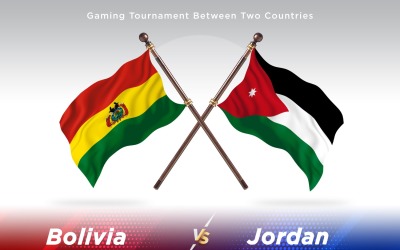 Bolivia kontra Jordanien två flaggor