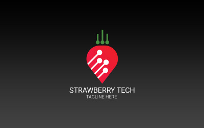 Шаблон дизайна логотипа Strawberry Tech