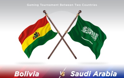 Bolívia contra duas bandeiras da Arábia Saudita