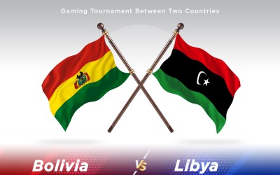 Bolivia kontra Libyen två flaggor