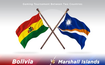 Bolivia kontra Marshallöarna två flaggor