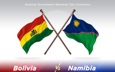 Bolivia kontra Namibia två flaggor