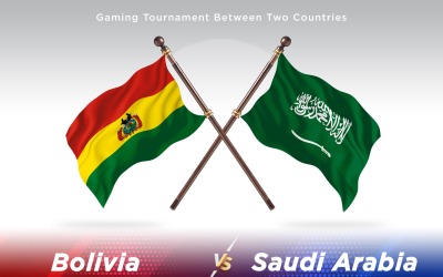 Bolivia kontra Saudiarabien Två flaggor