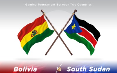 Bolivia kontra södra Sudan Två flaggor